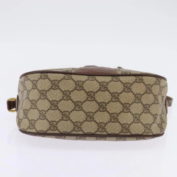 GUCCI GG Supreme Web Sherry Line Bag PVC Beige 001 754 6177 4021 Auth 148251 - Picture 7 of 16